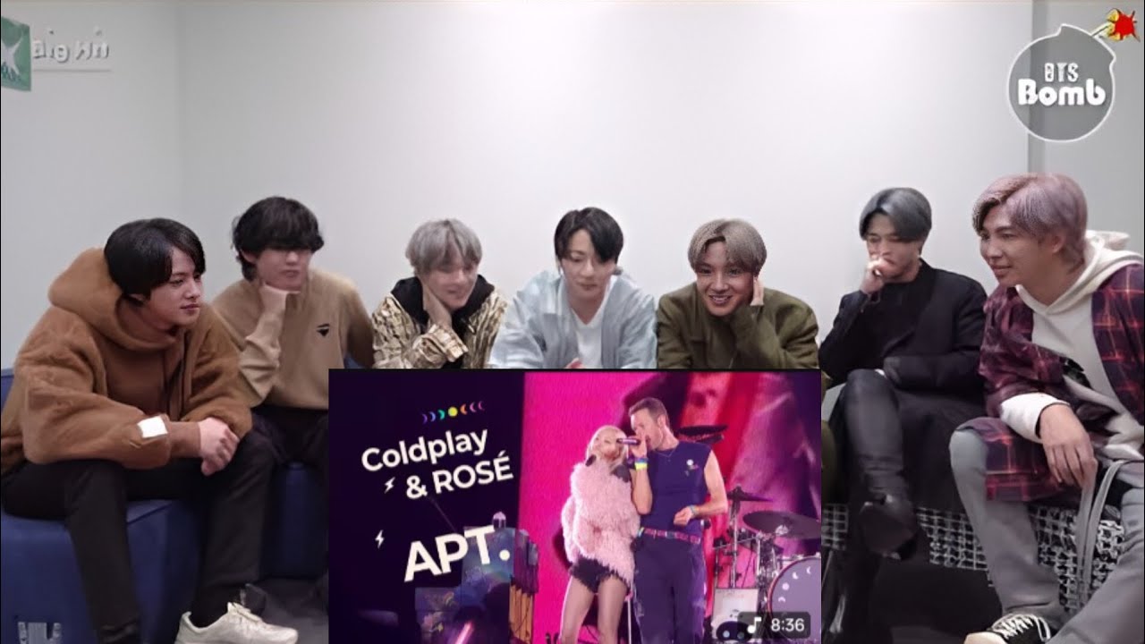 BTS Reaction to Rosé Apt with cold play performance (Fanmade 💜)