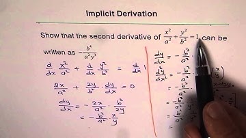 Implicit 2nd Derivative of Elipse