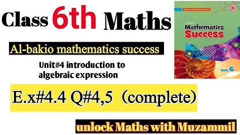 class 6 math albakio success  exercise 4.4 q#4,5 complete ✅