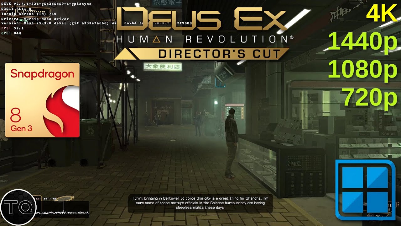 Deus Ex Human Revolution | Snapdragon 8 Gen 3 and Winlator Bionic