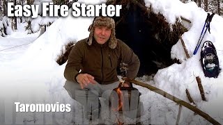 Easy Fire Starter & Rest in the Mountain/HD Bushcraft Survival Video