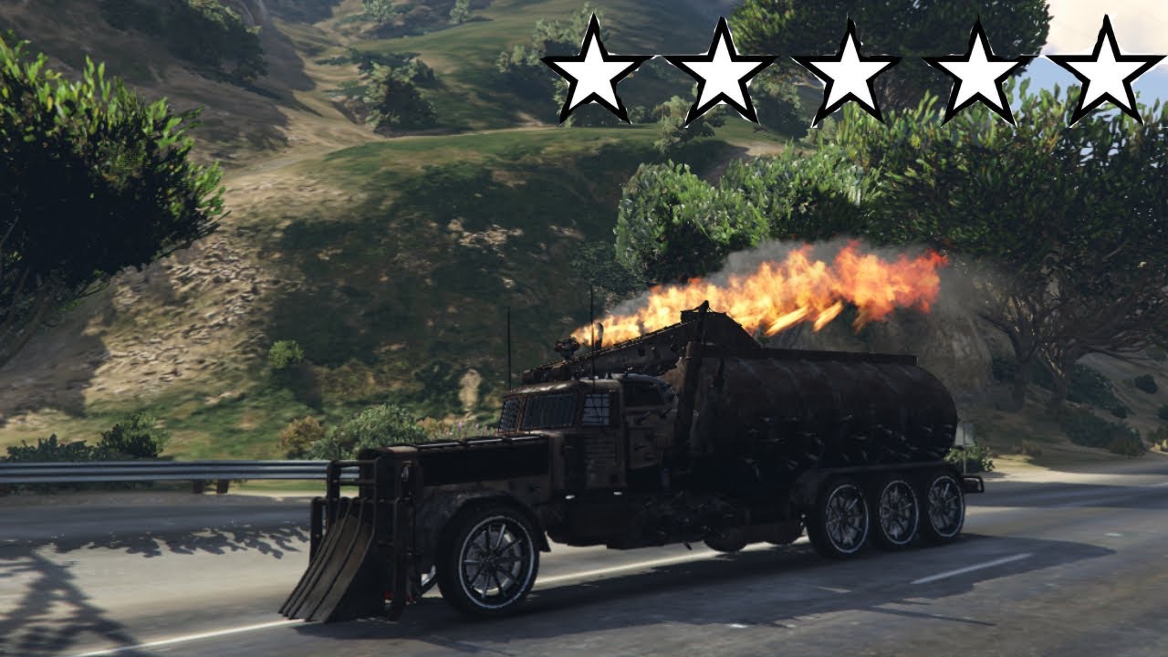 5 Stars in GTA 5 with Terrifying truck and with professional escape