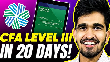 How I Cleared CFA LEVEL 3 with 20 DAYS of Preparation? | Kushal Lodha