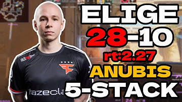 ELIGE (28-10) rt:2.27 5-STACK l NA FACEIT RANKED (anubis) | Jun 27, 2025 #cs2 #pov