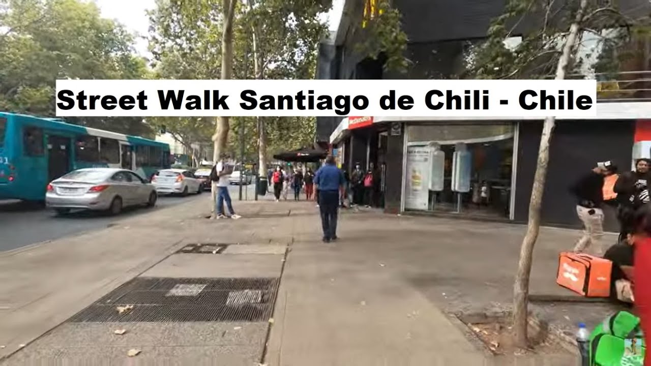 🇨🇱 Street Walk Santiago - Chile  - 4K