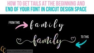 How to add tails to font in Design Space