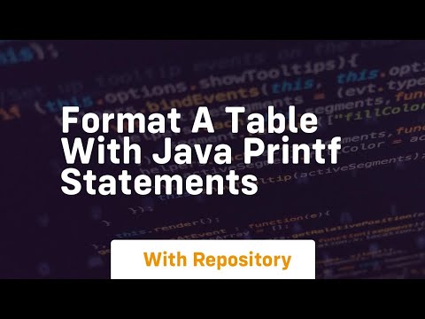 Format a table with java printf statements