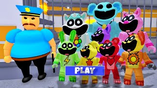 BORRIS POLICE FAMILY PRISON RUN! VS ALL SMILING CRITTERS - OBBY #obby #roblox