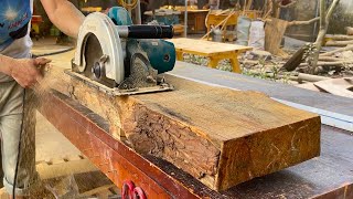 Perfect Design Woodworking Skills // Young Carpenter Creates Strong 6-person Curved Dining Table