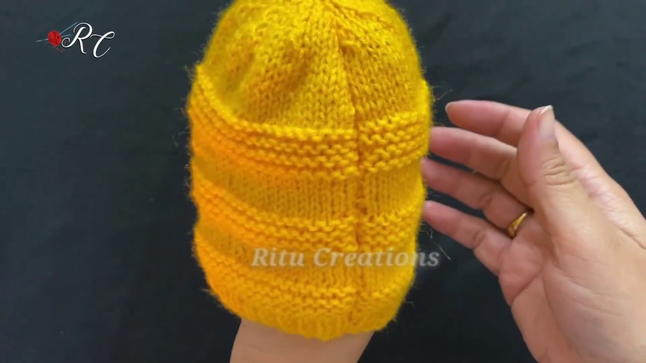 Knitting Beginners Simple Baby Cap || Newborn to 3 Months || टोपी की आसान बुनाई