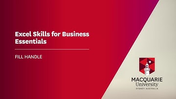 Fill Handle - Excel Skills for Business: Essentials by Macquarie University #7