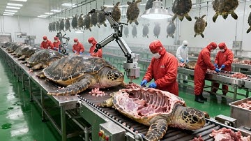 Inside the Turtle-Leather Factory : How MILLIONS of Turtles Are Raised (Full Process)