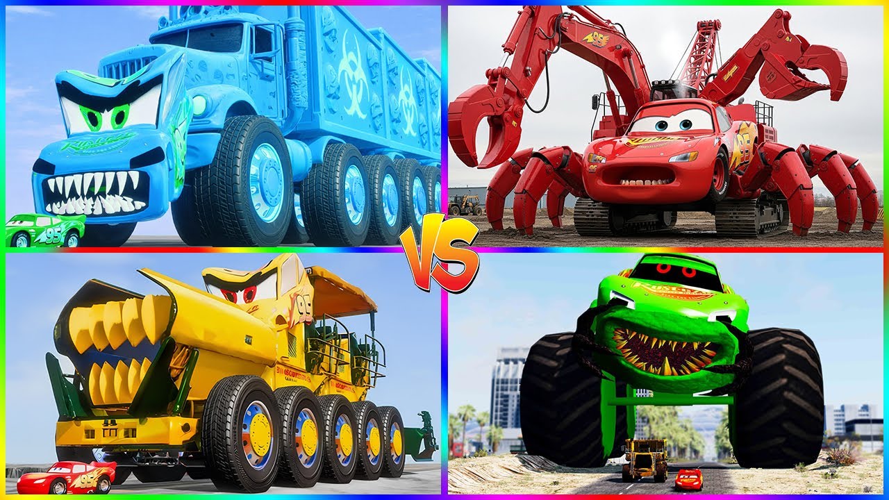⚡ Lightning McQueen vs Ultimate Monster Trucks | GTA 5