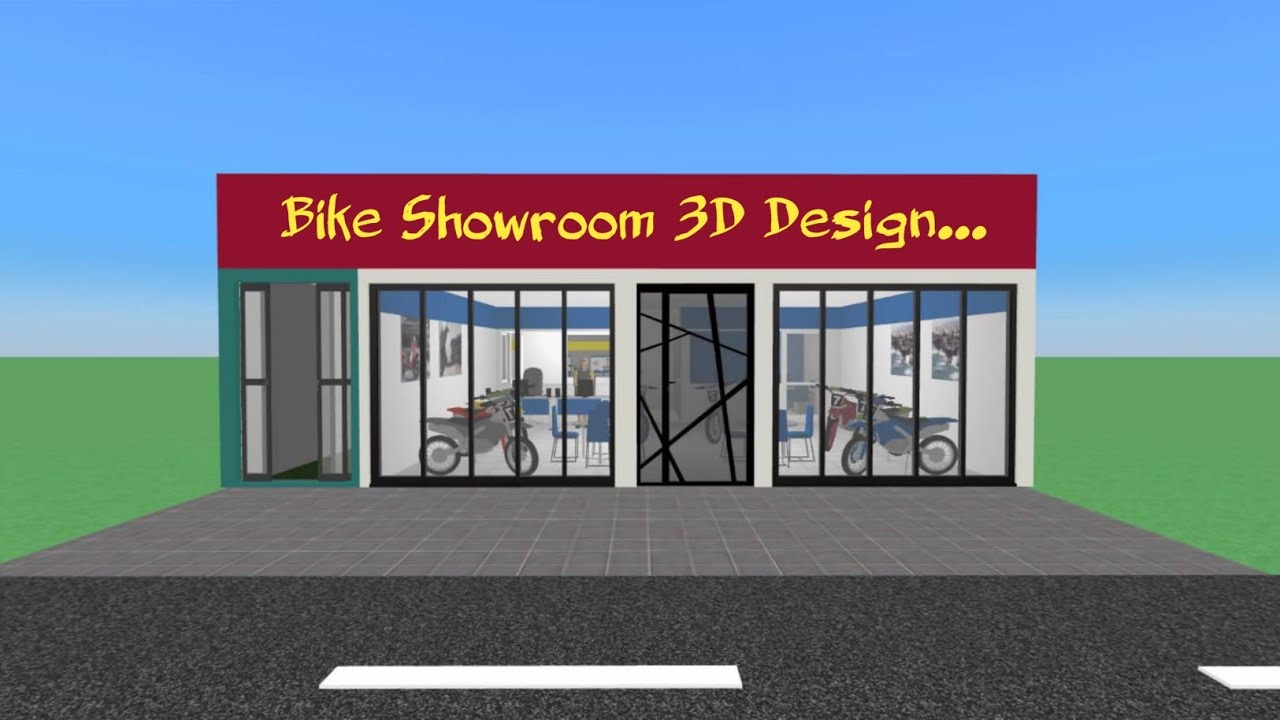 Bike Showroom Plan & 3D design 33'×77' Feet RikoPlan 0125 YouTube