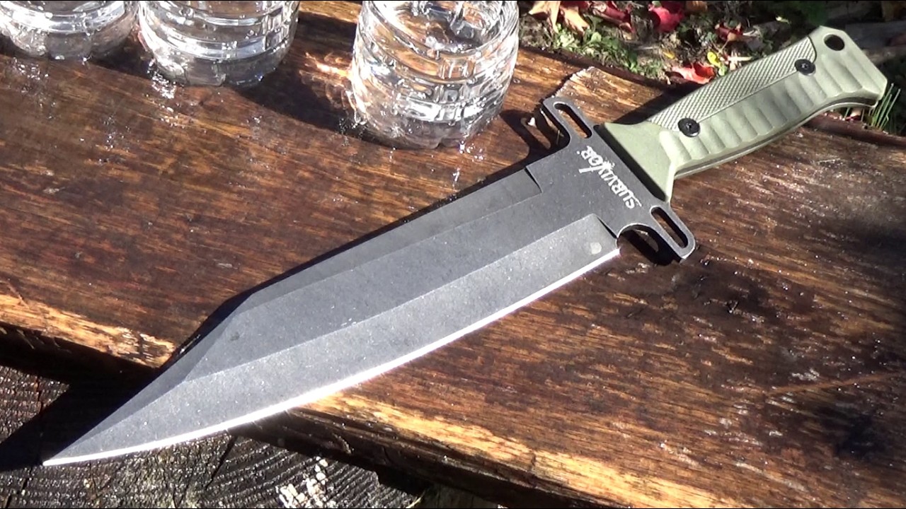 Survivor Bowie Knife ($30) Full Review, Brutal XL Knife With Machete Vibes, Another Budget Gem