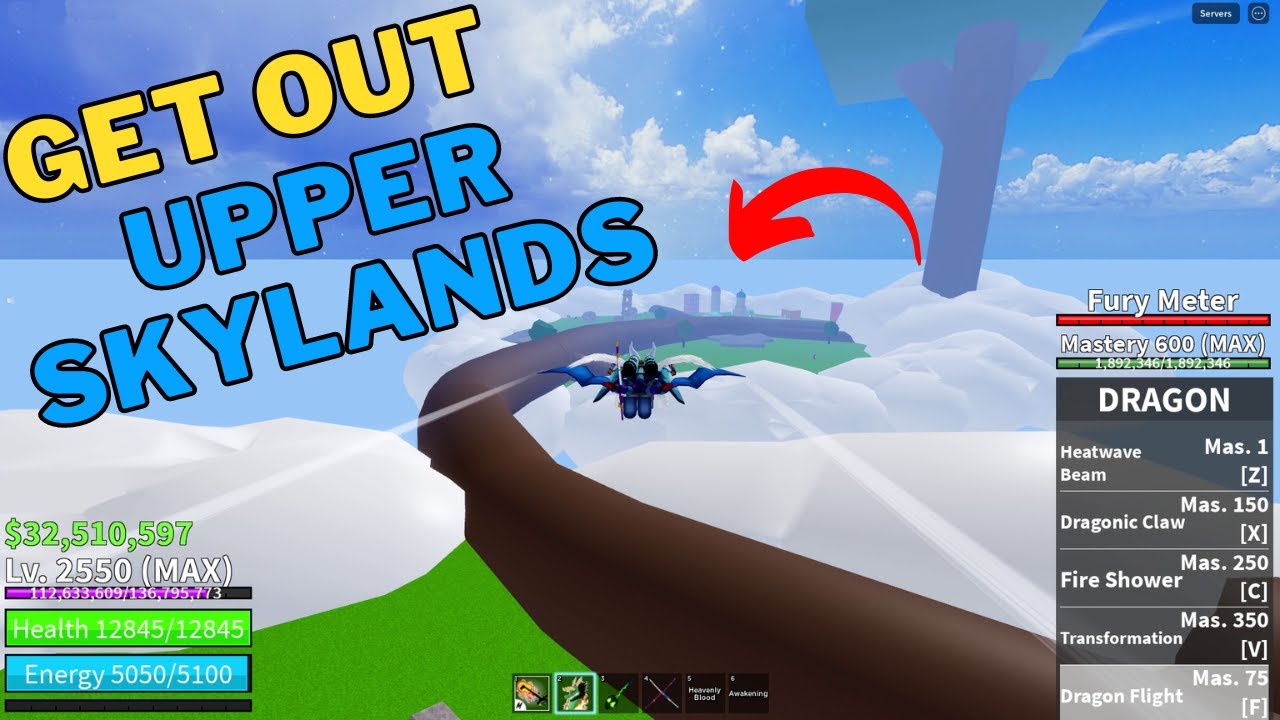 How To Get Out of Upper Skylands in Blox Fruits First Sea YouTube