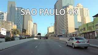 Sao Paulo 4K - City Sunrise - Driving Downtown - Brazil