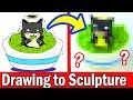 TURNING YOUR ART INTO SCULPTURE #5 Polymer Clay DIY CRAFT Art Challenge