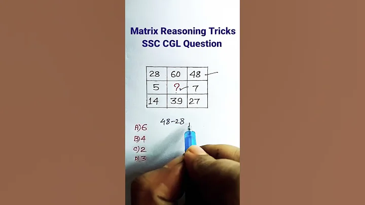Matrix Reasoning| Reasoning Classes| Missing Number Reasoning| Reasoning for SSC CGL GD| #shorts