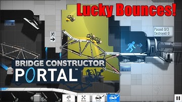 Bridge Constructor Portal - Levels 17,18,19,20,21 - Lucky Bounces!