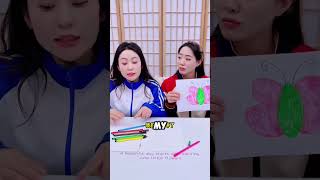 Marker vs Pen Crayon Battle! 🎨✨
