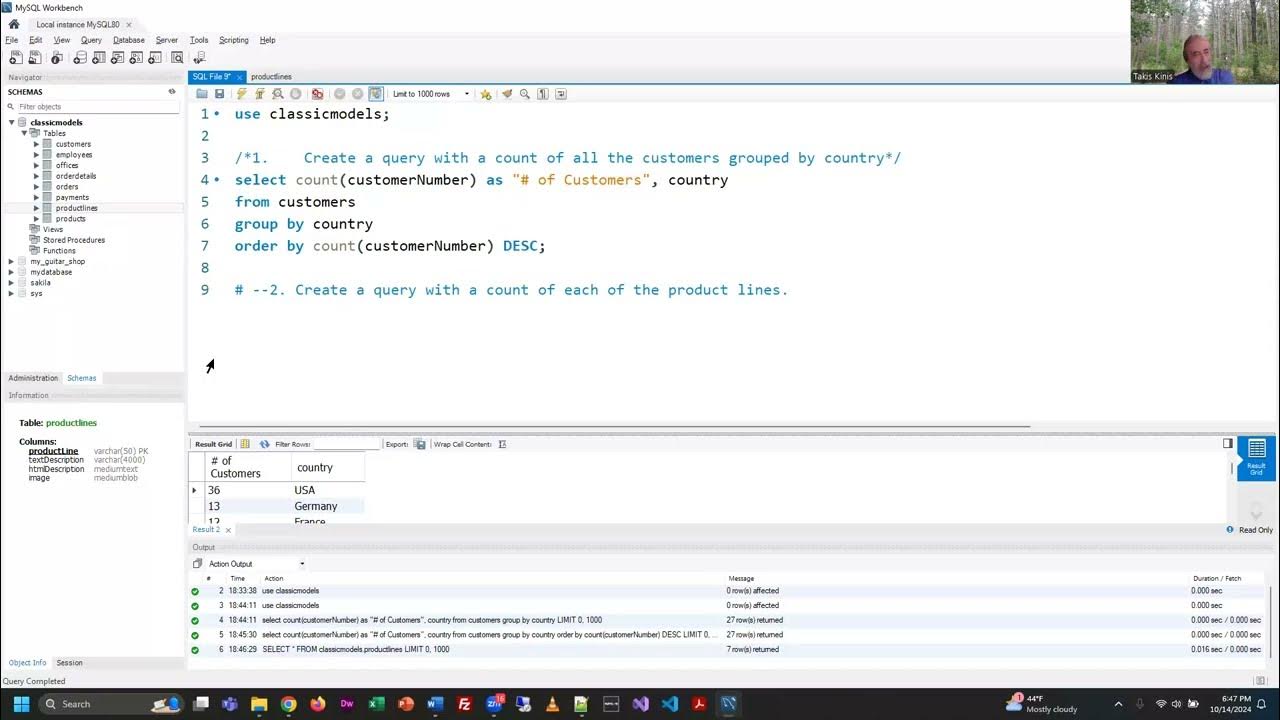 Databases - MySQL Summary Queries - Exercise Completion - Fall 2024 ...