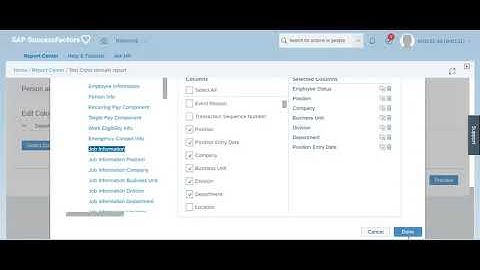 Adhoc Reporting Table- SAP SuccessFactors