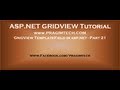 GridView TemplateField in asp.net - Part 21