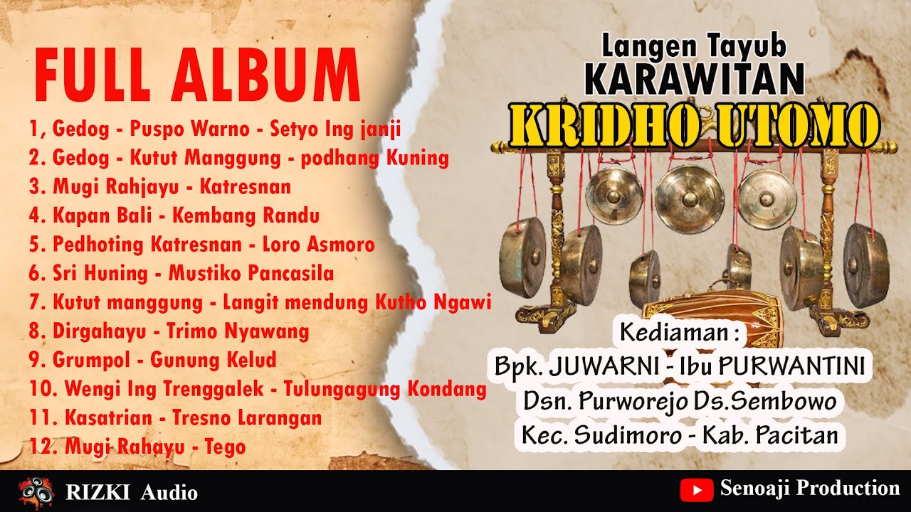 Full Album Tayub Kridho Utomo - Sembowo || RIZKI Audio
