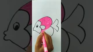 Menggambar ikan dari angka 3 #shorts