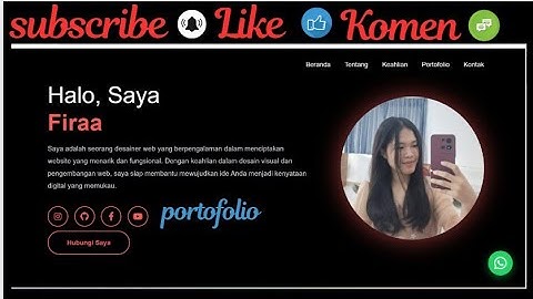 Portofolio website menggunakan html dan css