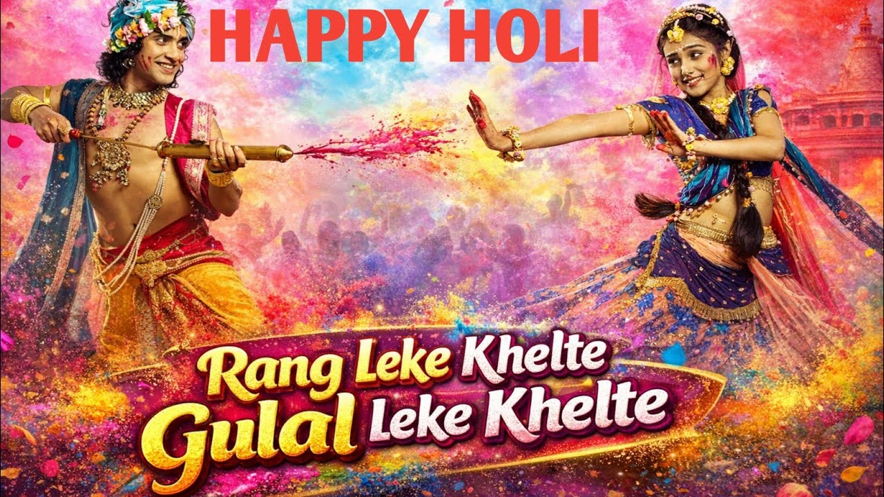 Rang Leke Khelte Gulal Leke Khelte - (Lyrical) |Radha Sang Holi Nanadlal Khelate | Special Holi Song