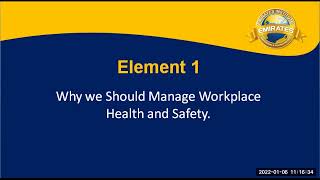 Lecture 1NEW NEBOSH IG Element 1 Why We Should Manage Workplace Health and Safety Emirates Institute