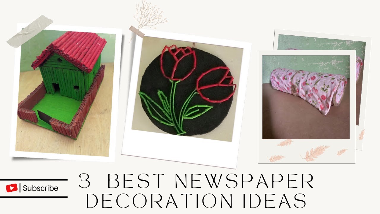 3 newspaper decoration ideas | Newspaper craft | Paper Art Directory 