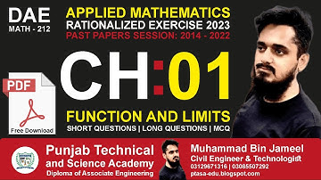 DAE | MATH-212 | Chapter 1 | Pdf Notes | Rationalized Exercise | Applied Mathematics | #math212