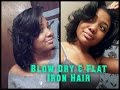 How I Blow Dry & Flat Iron My Relaxed Hair | SILKY, SLICK EDGES & MORE!