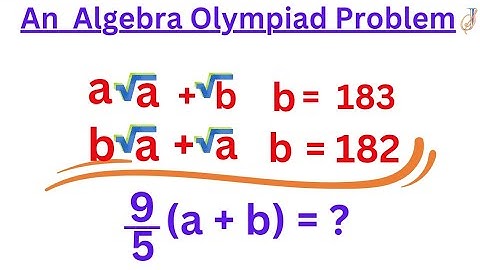 An Algebraic olympiad question. #olympiad #olympiadquestion 🔥🔥🤯🤯😎