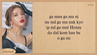 Mamamoo Solar Honey Easy Lyrics