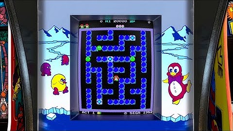 Pengo, Realistic Arcade Bezel with Reflective Shader by HyperSpaceMadness
