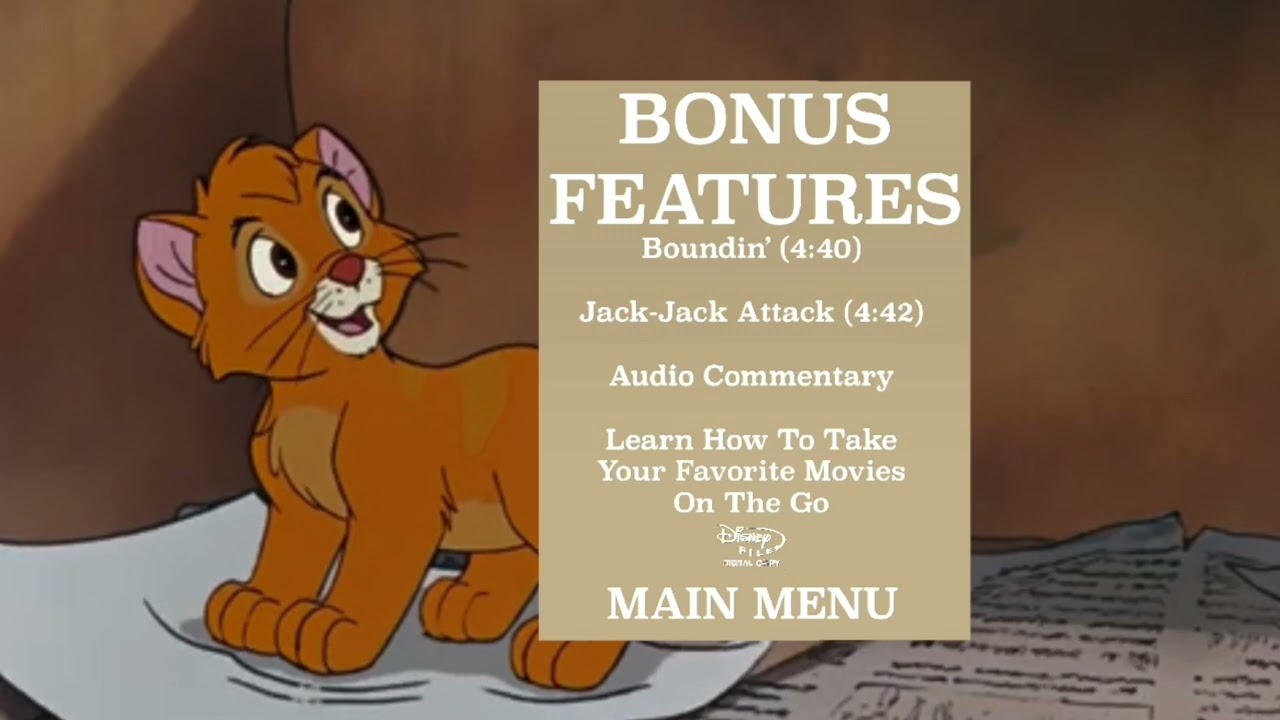 Disney Pixar Oliver & Company 2011 DVD Menu Walkthrough