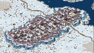Red Alert 2 Extra hard AI | 7 vs 1 | permafrost Circus Map | America | Prism tank | Prism tower
