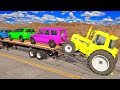 Flatbed Truck Mcqueen | Transportation with Truck - Pothole vs Car #2 - BeamNG.Drive