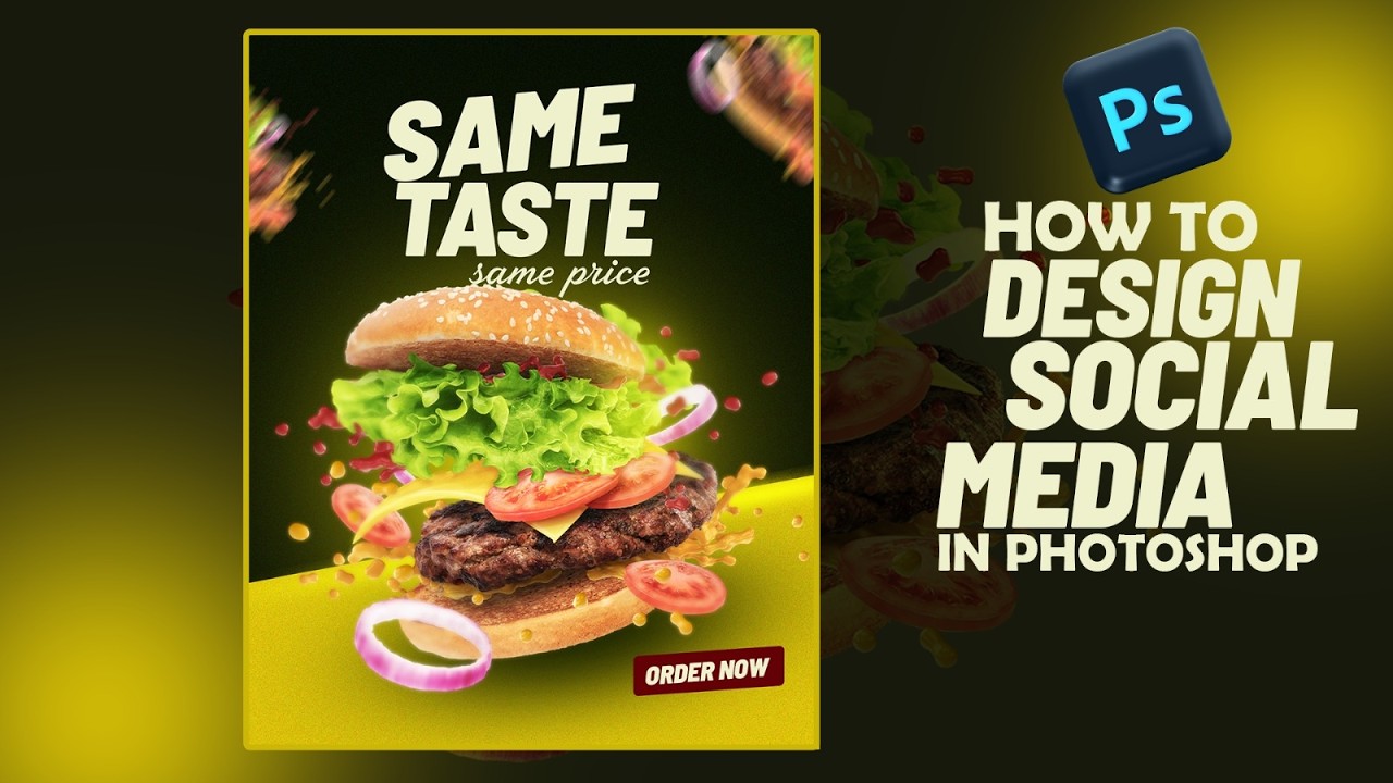 Epic Burger Flyer Design in Photoshop | Food Poster Tutorial 2026