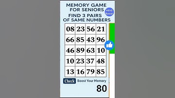 Quick Brain Exercise: Seniors Match the Numbers Today! #braintraining