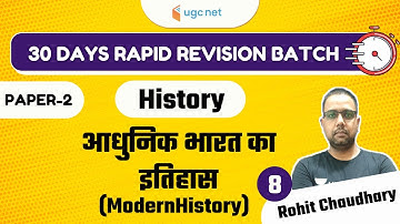 04:00 PM - 30 Days Rapid Revision Batch 2021 | History by Rohit Choudhary | आधुनिक भारत का  इतिहास