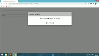 JavaScript Numeric value validation using key event || JavaScript program to accept numeric value