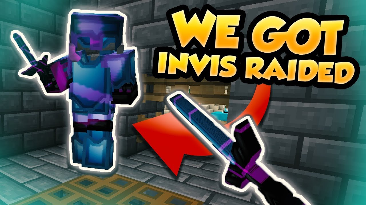 WE GOT INVIS RAIDED *HE LOGGED OUT* ( Minecraft PvP )