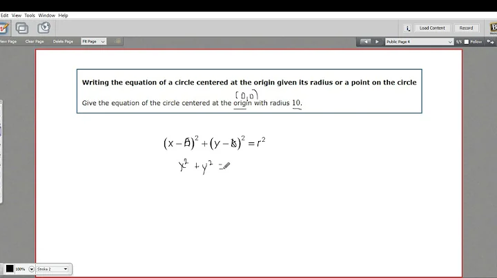 Writing the equation for a circle centered at the origin given its radius