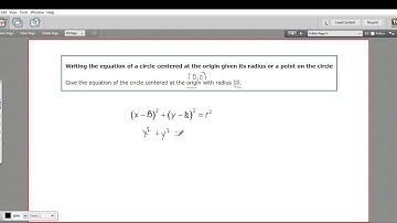 Writing the equation for a circle centered at the origin given its radius