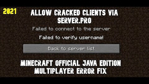 | server.pro Fix "Failed To Verify Username " Error on Minecraft Official Java Edition Multiplayer |